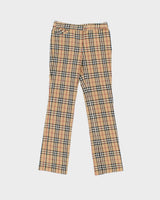 Vintage Y2K 00s Burberry Women's Mid-Rise Nova Check Slim Fit Bootcut Trousers - W27 L30