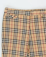 Vintage Y2K 00s Burberry Women's Mid-Rise Nova Check Slim Fit Bootcut Trousers - W27 L30