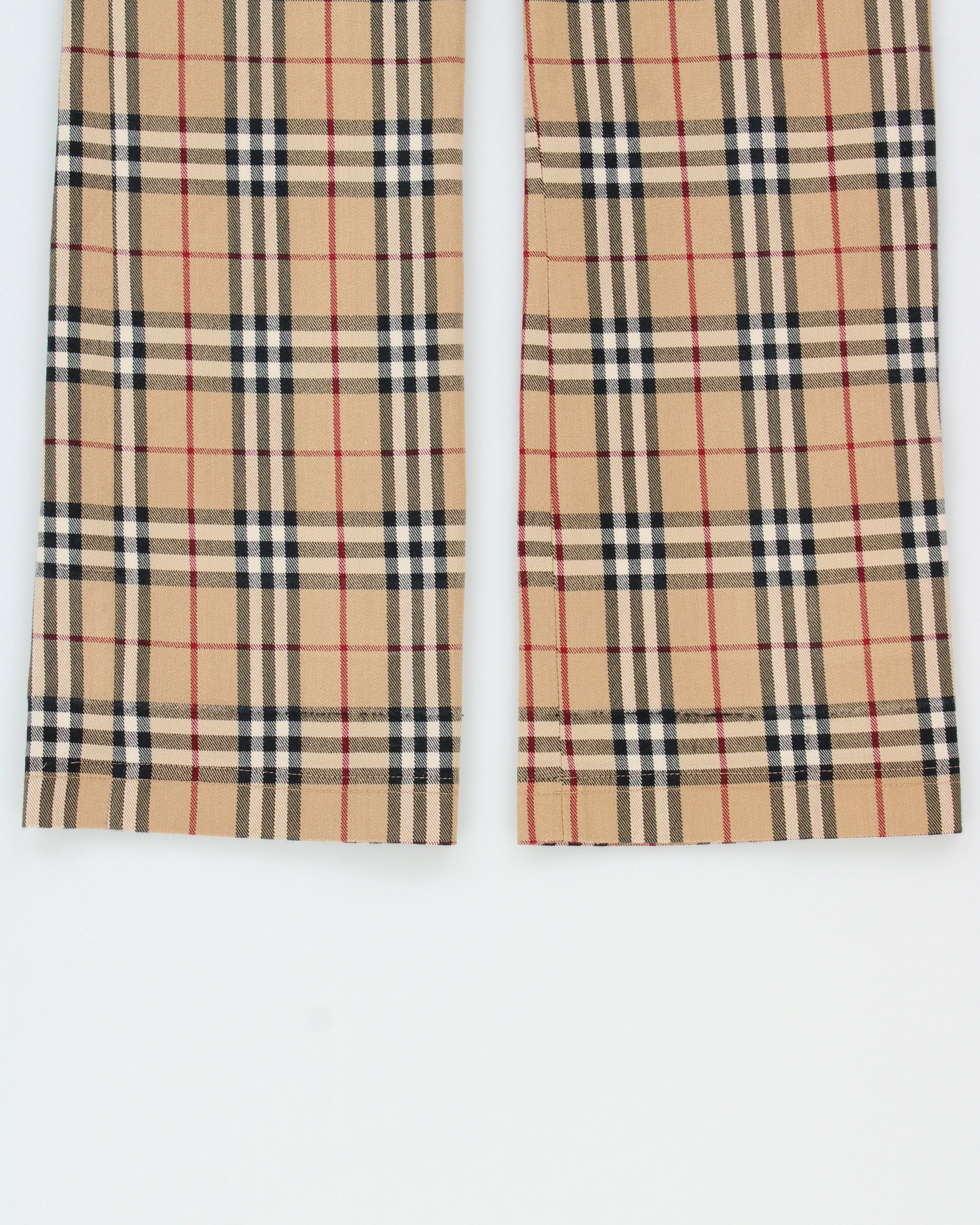 Vintage Y2K 00s Burberry Women's Mid-Rise Nova Check Slim Fit Bootcut Trousers - W27 L30