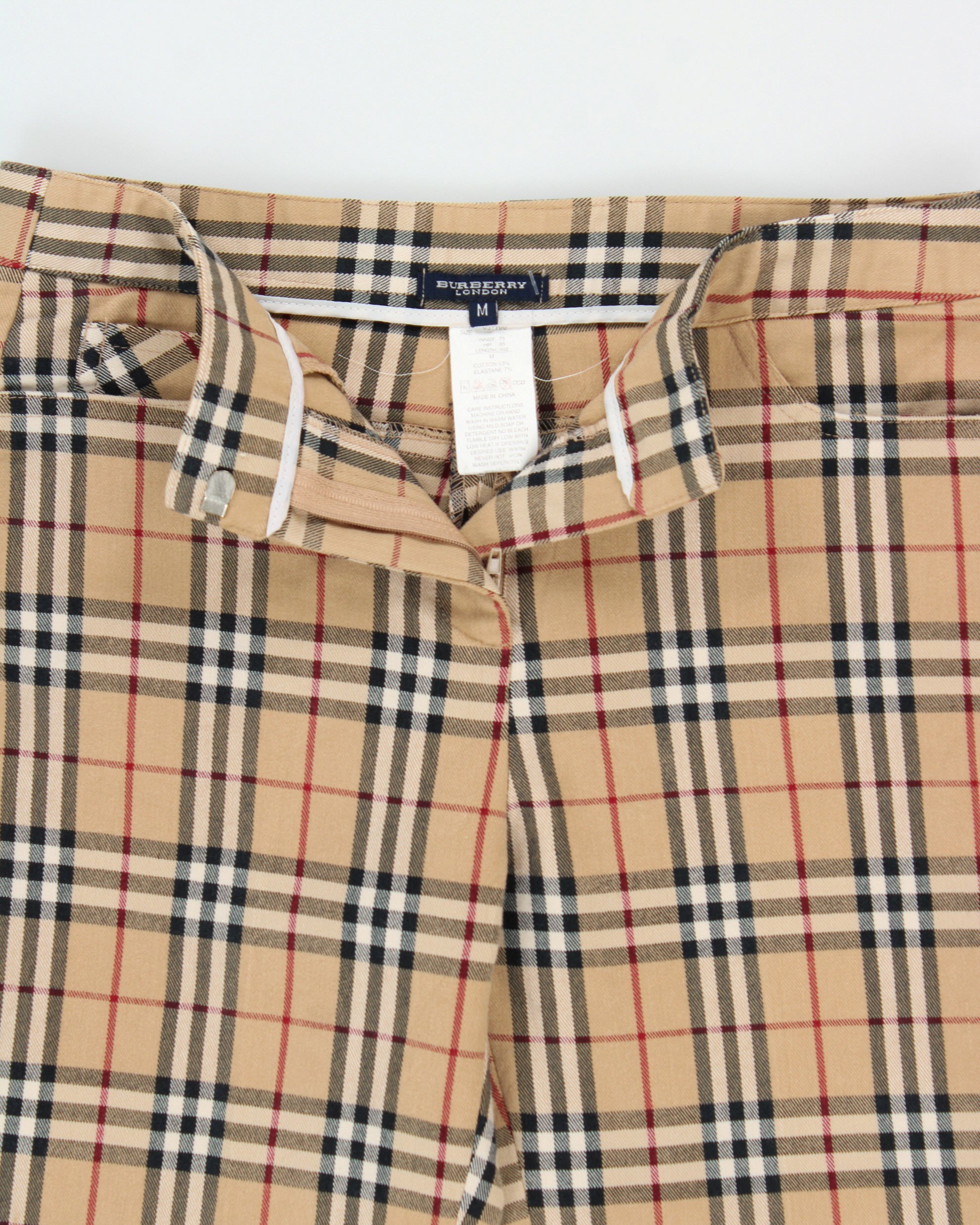 Vintage Y2K 00s Burberry Women's Mid-Rise Nova Check Slim Fit Bootcut Trousers - W27 L30
