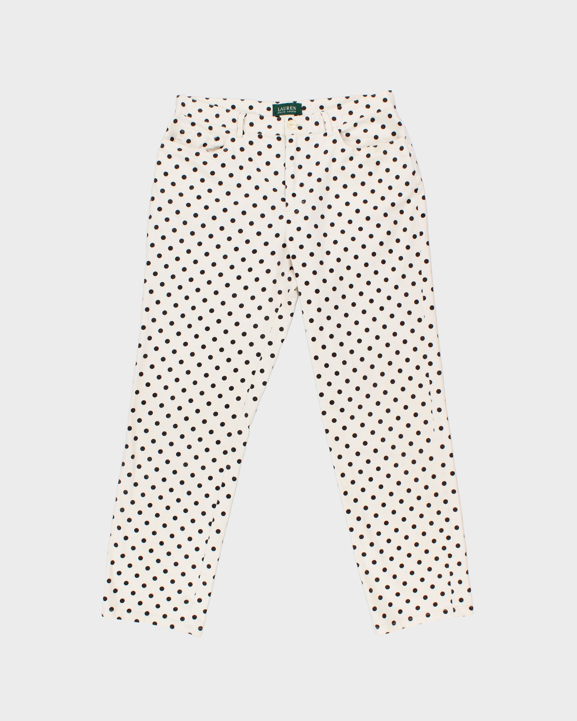 Vintage Y2K 2000s Lauren Ralph Lauren Polka Dot Cropped Trousers