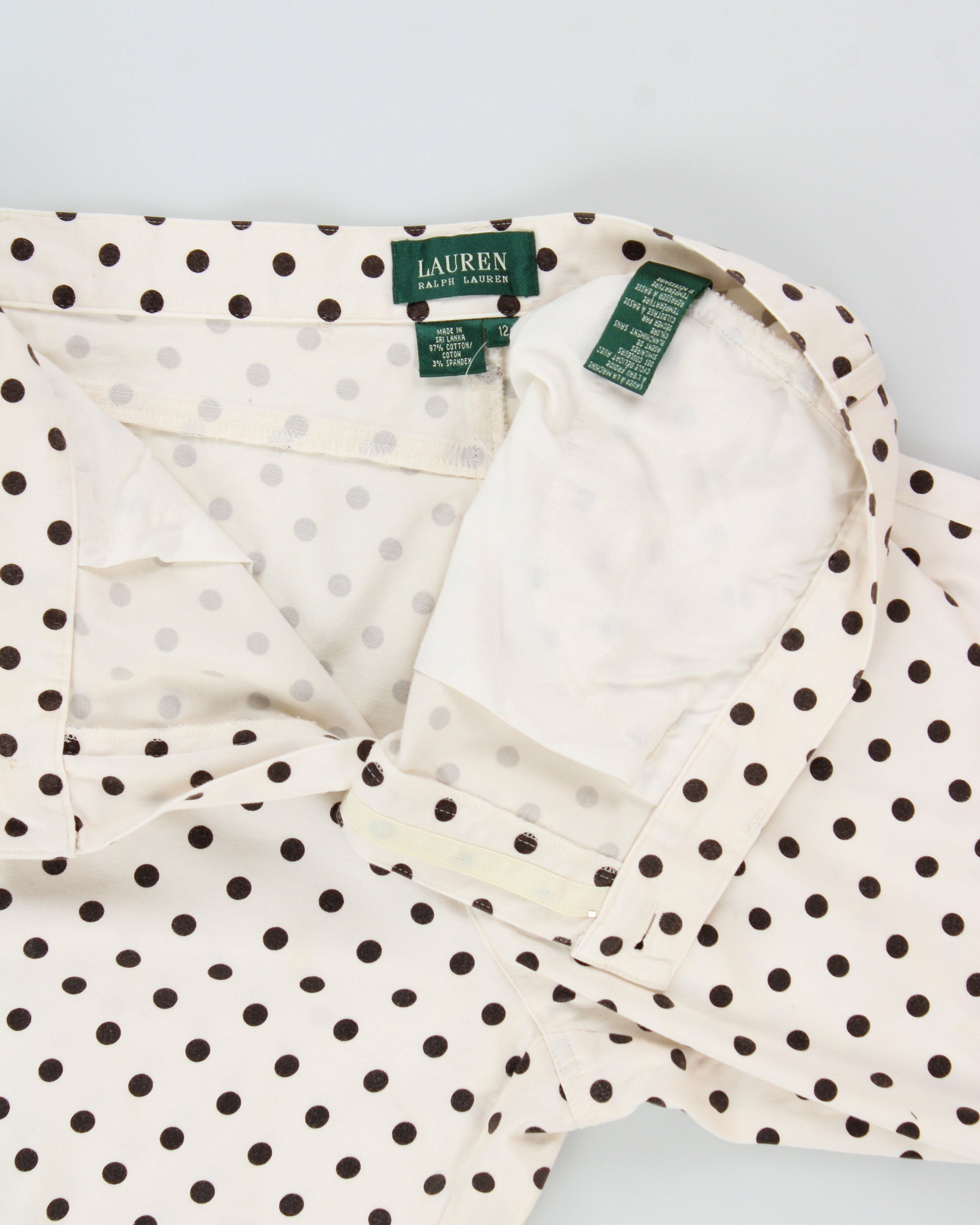 Vintage Y2K 2000s Lauren Ralph Lauren Polka Dot Cropped Trousers
