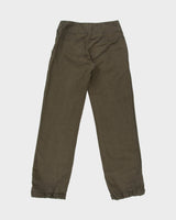 Vintage Arc'teryx Khaki Spadina Women's Linen Blend Low-Rise Relaxed Fit Adjustable Straight Leg Casual Trousers - W28 L32