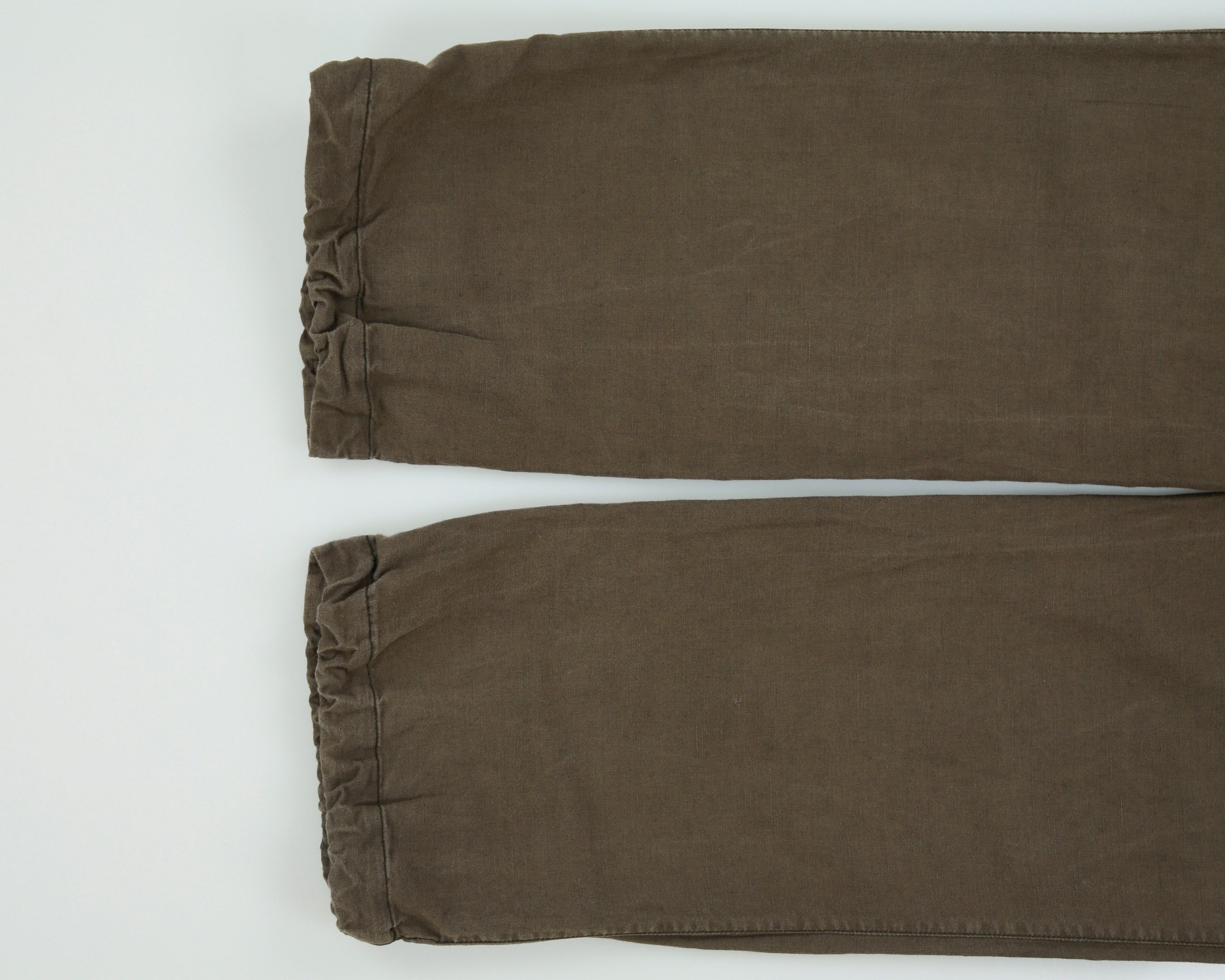 Vintage Arc'teryx Khaki Spadina Women's Linen Blend Low-Rise Relaxed Fit Adjustable Straight Leg Casual Trousers - W28 L32