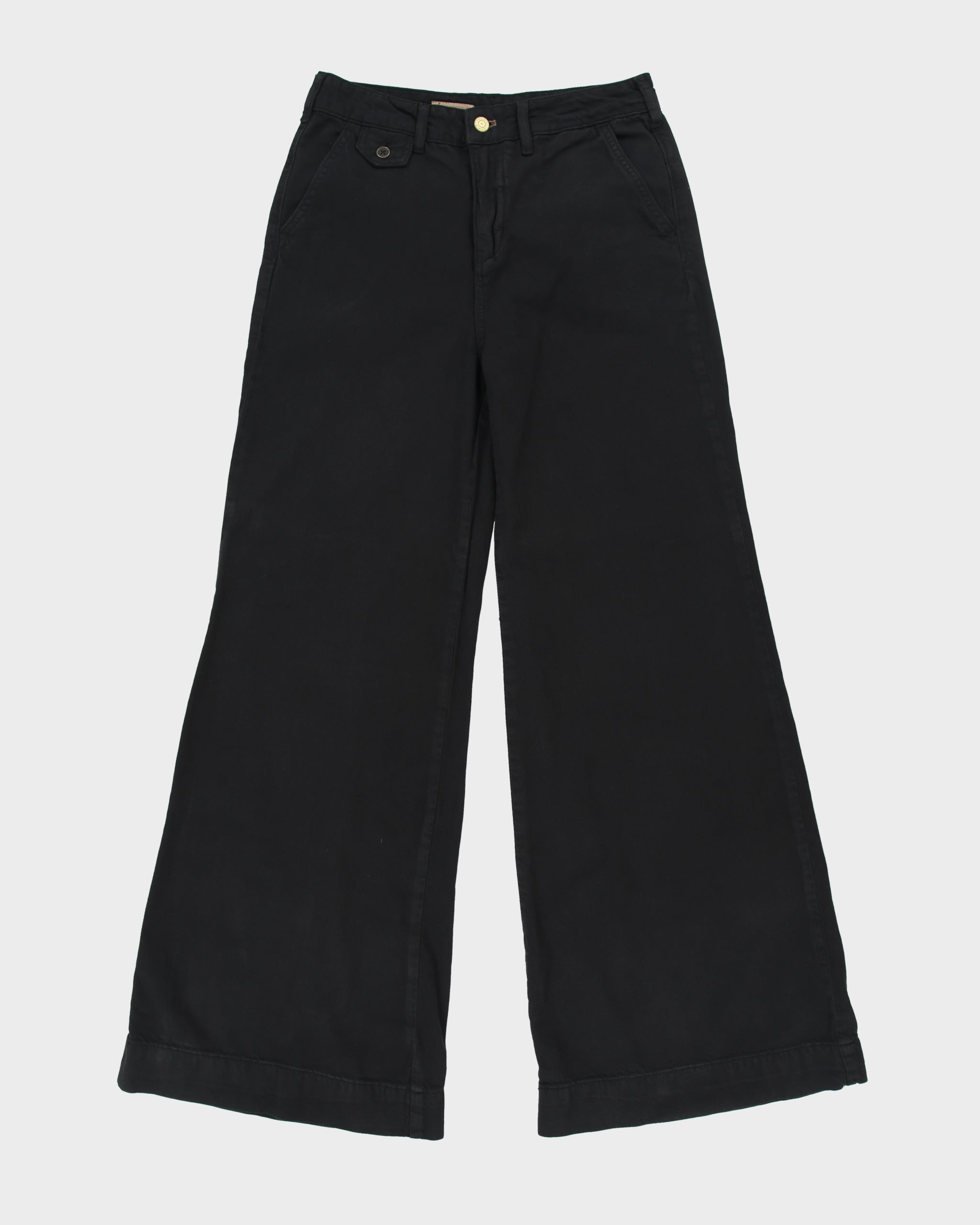Pilcro Women's Organic High-Rise Wide Leg Flared Canvas Trousers - W28 L30