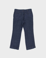 Vintage Y2K 00s Ralph Lauren Japan Women's Mid-Rise Indigo Silk Mohair Wool Blend Denim Look Straight Leg Trousers - W29 L26