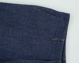 Vintage Y2K 00s Ralph Lauren Japan Women's Mid-Rise Indigo Silk Mohair Wool Blend Denim Look Straight Leg Trousers - W29 L26
