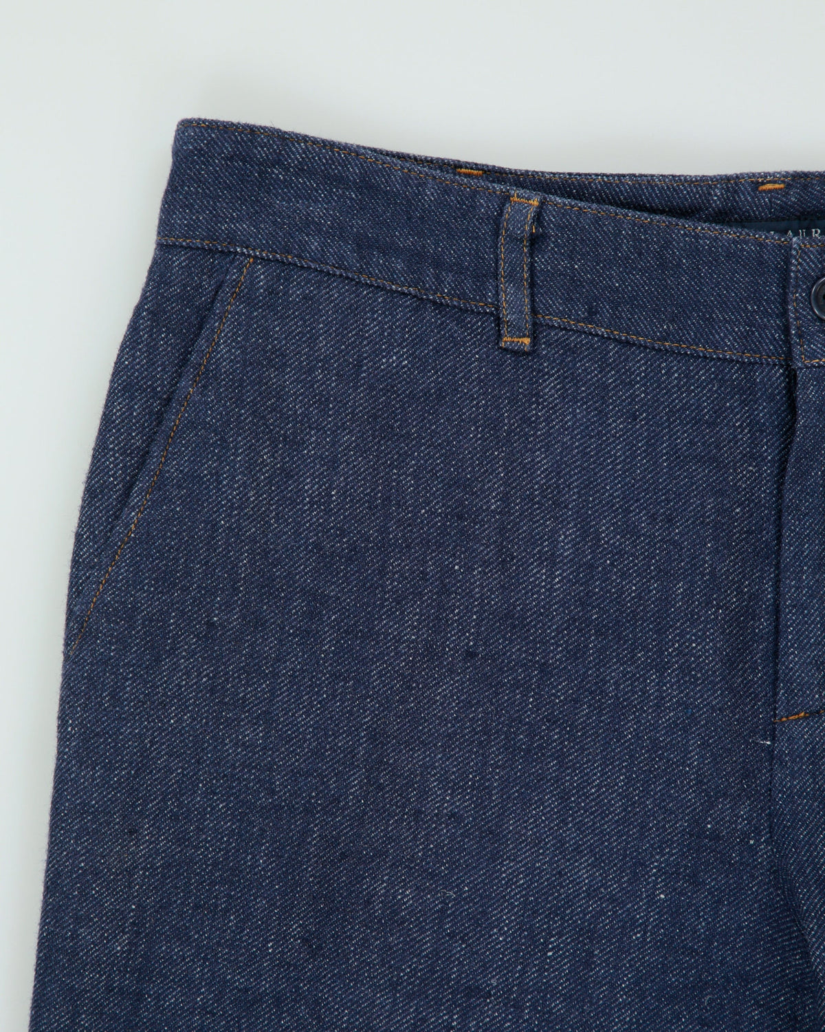 Vintage Y2K 00s Ralph Lauren Japan Women's Mid-Rise Indigo Silk Mohair Wool Blend Denim Look Straight Leg Trousers - W29 L26