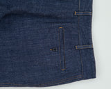 Vintage Y2K 00s Ralph Lauren Japan Women's Mid-Rise Indigo Silk Mohair Wool Blend Denim Look Straight Leg Trousers - W29 L26