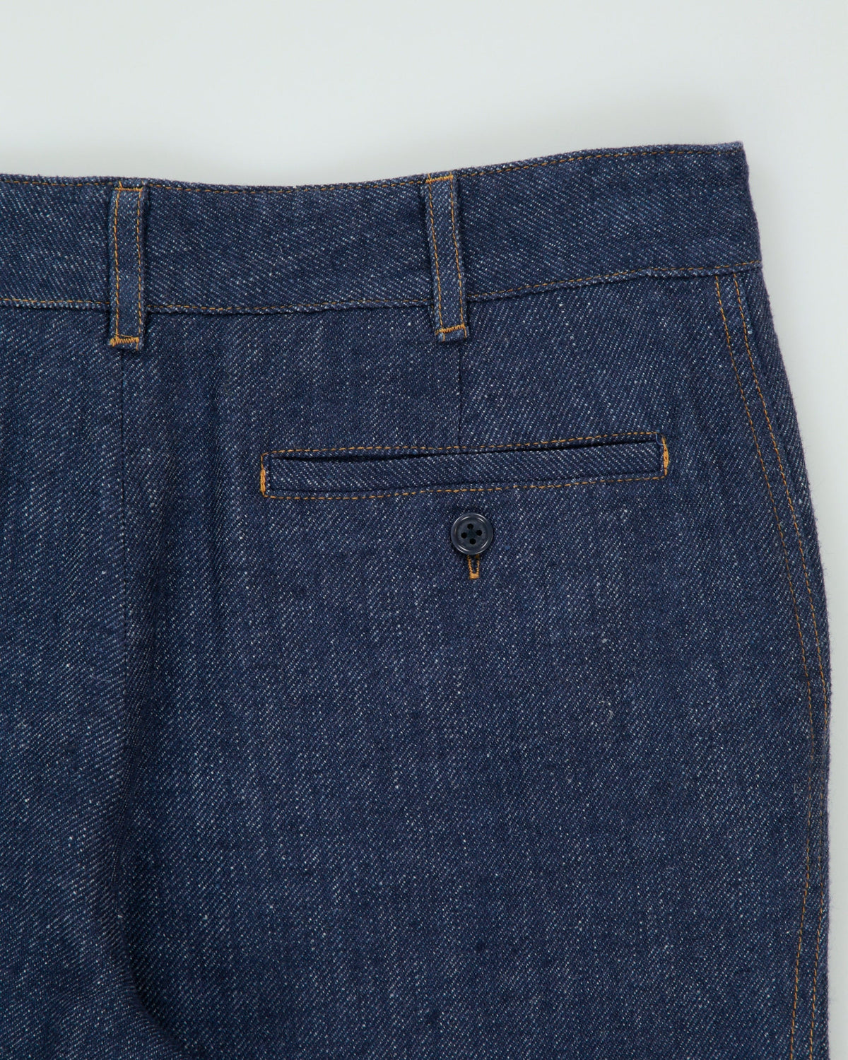 Vintage Y2K 00s Ralph Lauren Japan Women's Mid-Rise Indigo Silk Mohair Wool Blend Denim Look Straight Leg Trousers - W29 L26