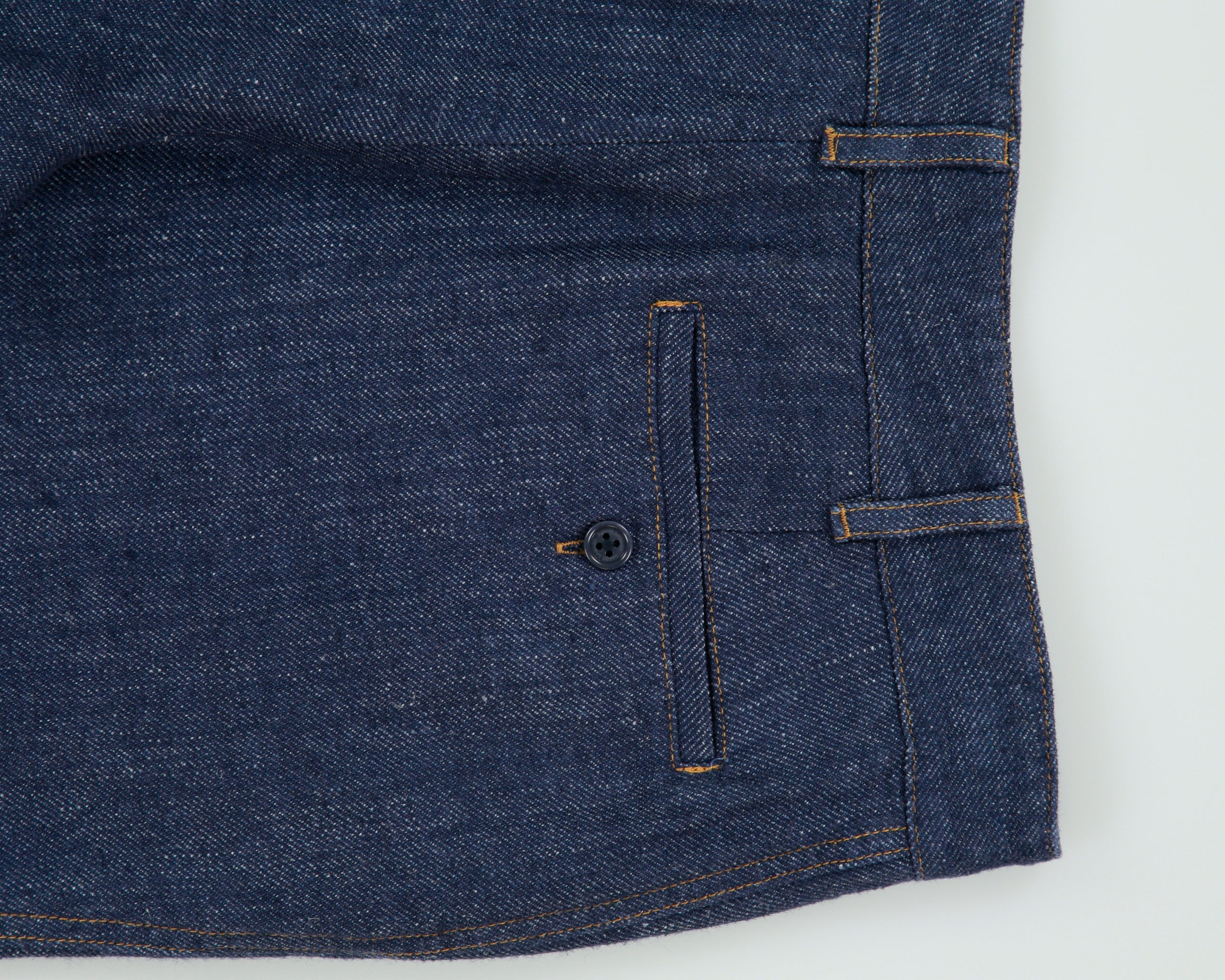 Vintage Y2K 00s Ralph Lauren Japan Women's Mid-Rise Indigo Silk Mohair Wool Blend Denim Look Straight Leg Trousers - W29 L26