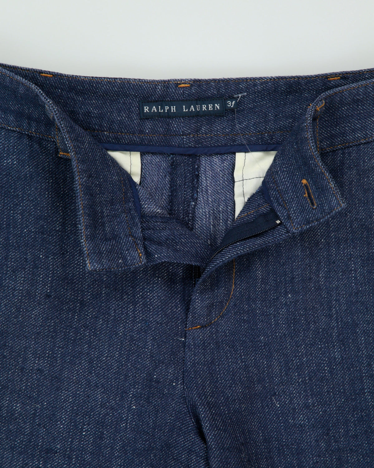 Vintage Y2K 00s Ralph Lauren Japan Women's Mid-Rise Indigo Silk Mohair Wool Blend Denim Look Straight Leg Trousers - W29 L26