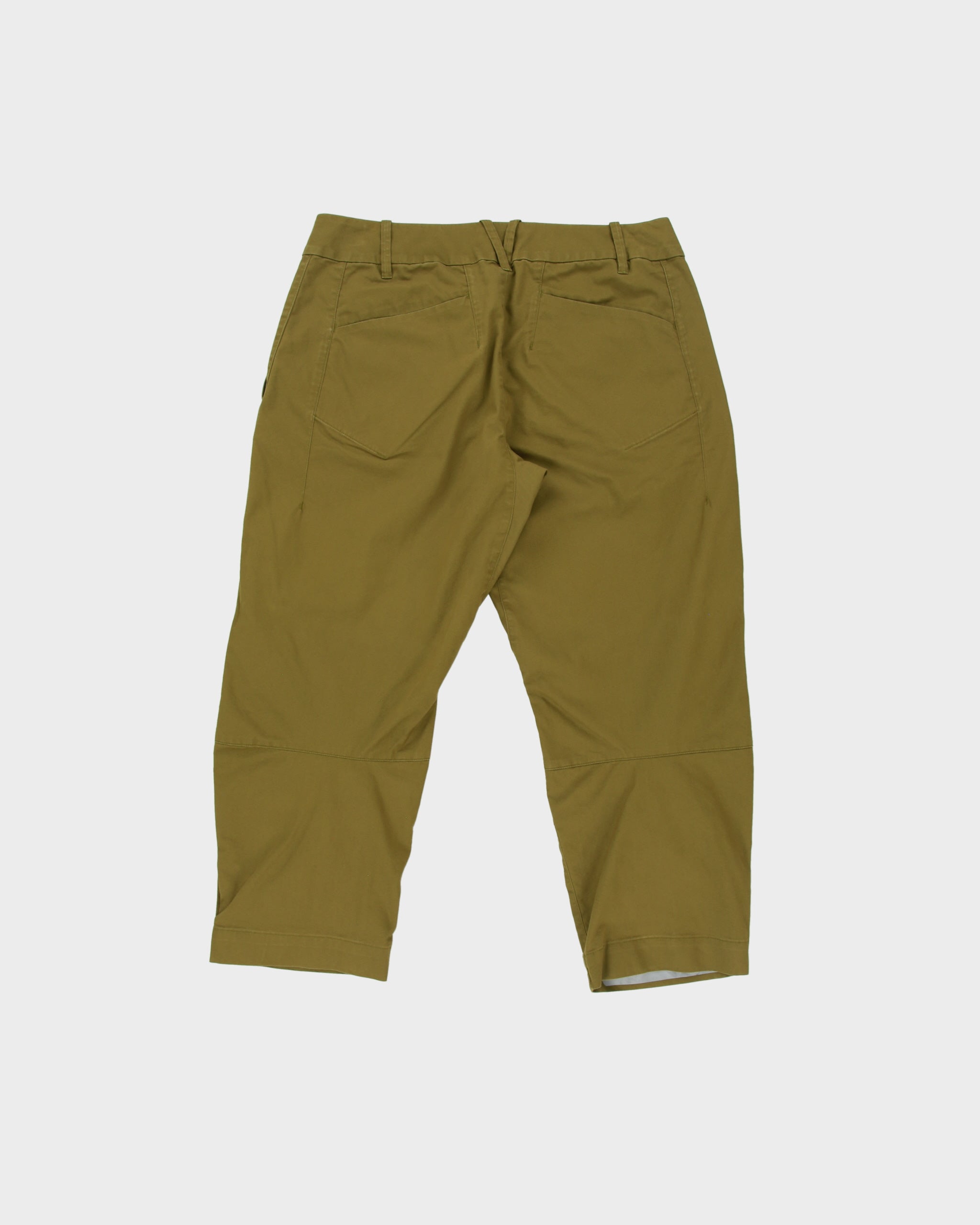 Vintage Arc'teryx Women's Khaki Low-Rise Canvas 3M Turn-Up Trim Fit Cropped Hiking Trousers - W30 L22