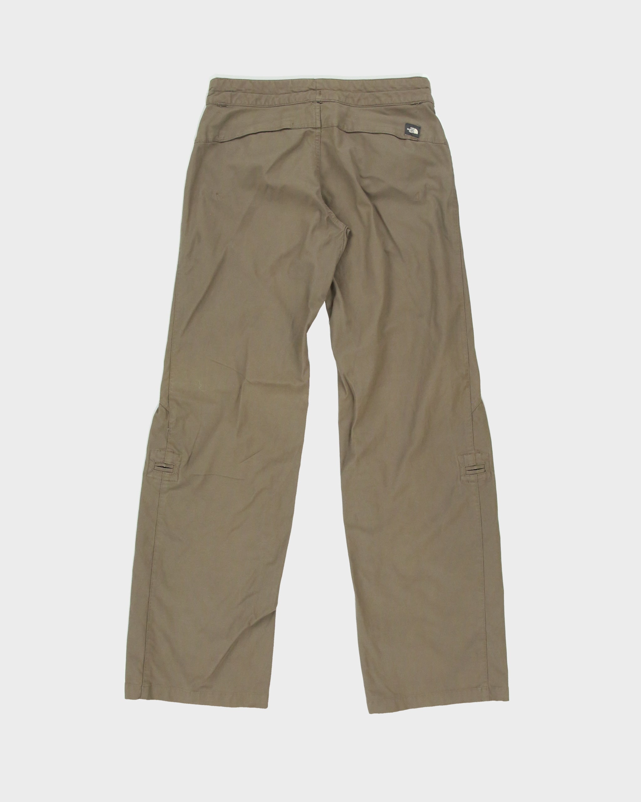 Vintage The North Face Khaki Women's Low-Rise Wide Leg Canvas Hiking Trousers - W27 L31