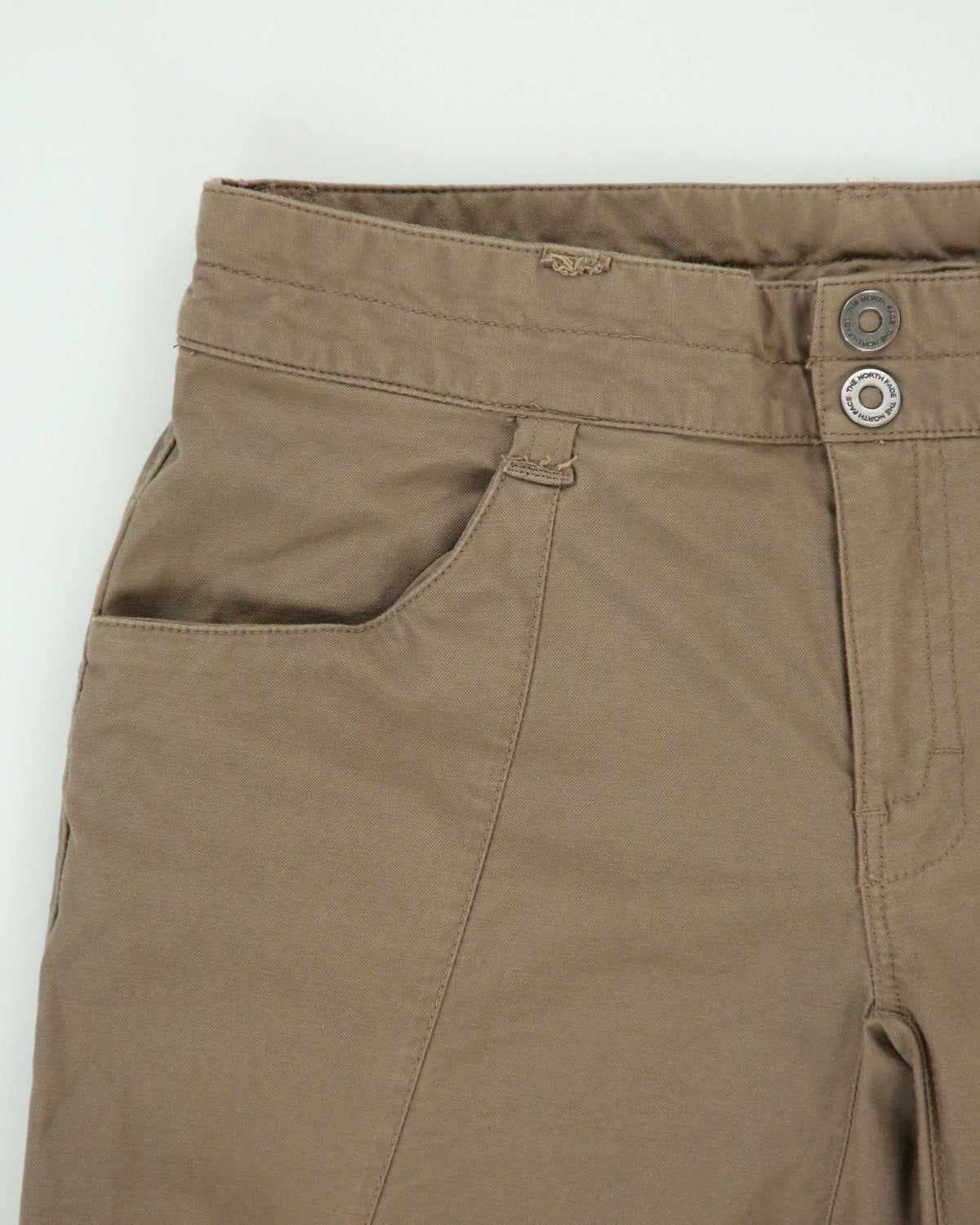 Vintage The North Face Khaki Women's Low-Rise Wide Leg Canvas Hiking Trousers - W27 L31