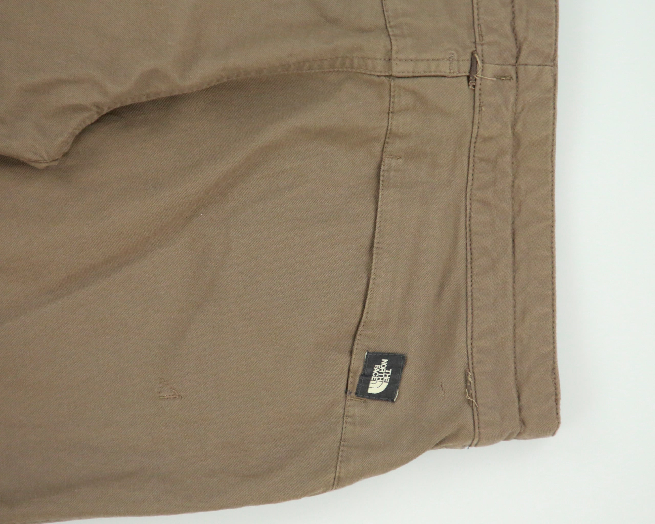 Vintage The North Face Khaki Women's Low-Rise Wide Leg Canvas Hiking Trousers - W27 L31