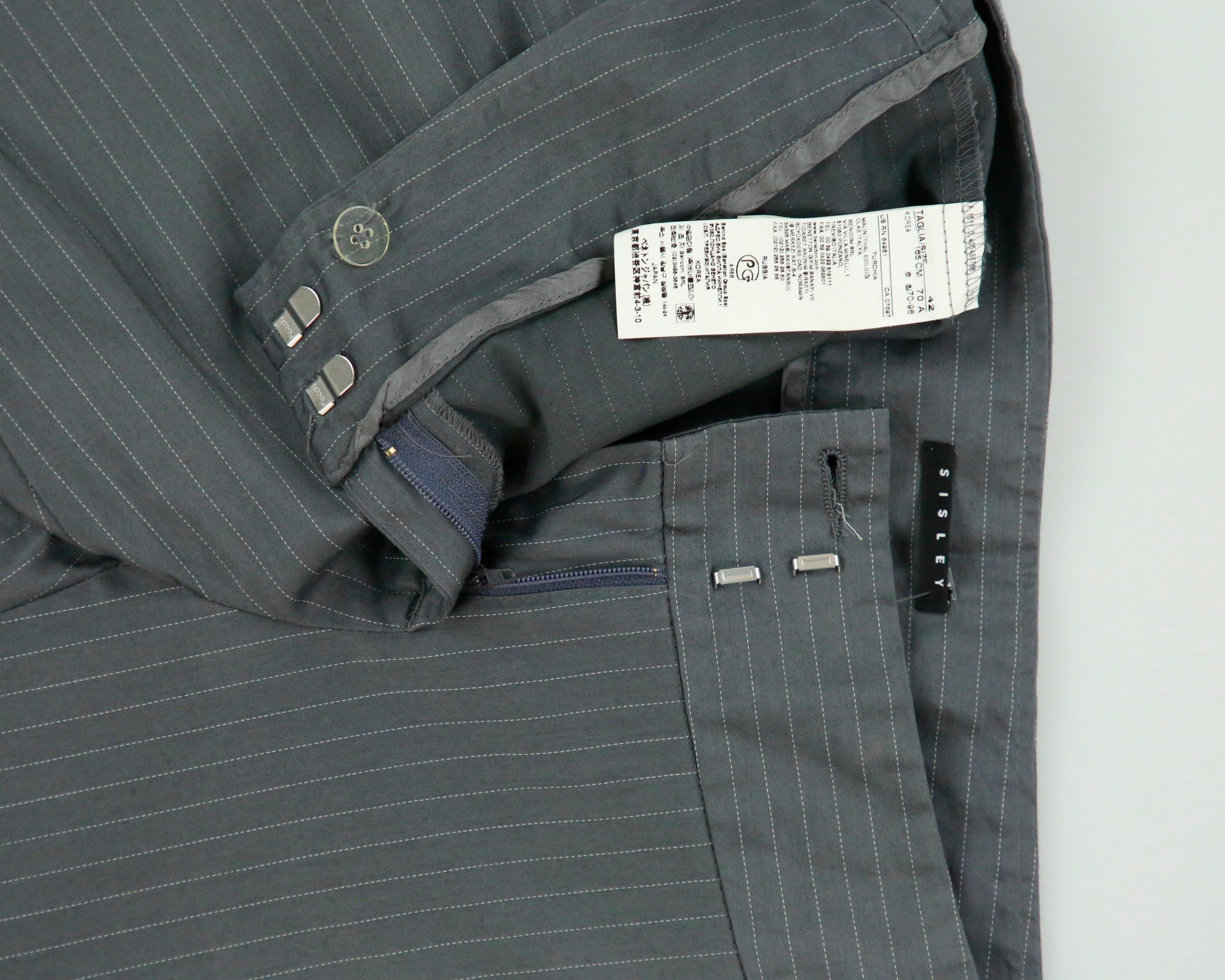 Vintage Y2K 2000s Sisley Pinstripe Mid Rise Trousers - W29 L31
