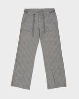 Vintage Y2K 00s Prana Women's Low Rise Striped Relaxed Fit Bootcut Trousers - W32 L32