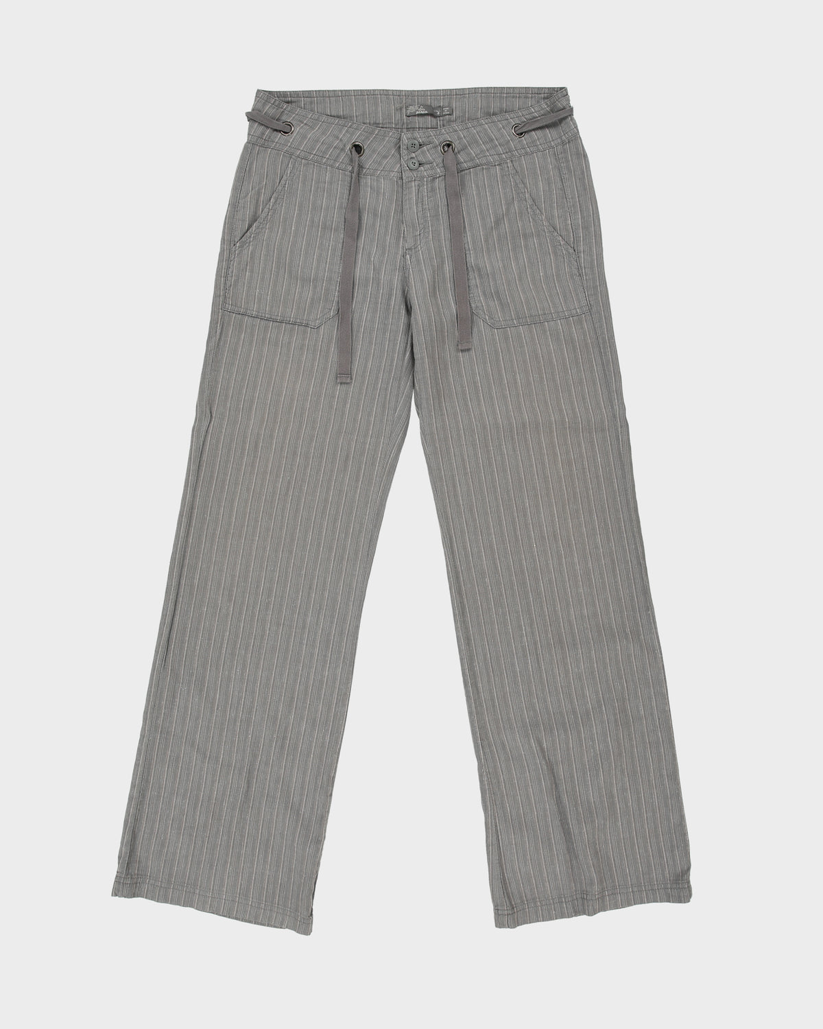 Vintage Y2K 00s Prana Women's Low Rise Striped Relaxed Fit Bootcut Trousers - W32 L32