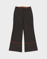 Vintage 1990s Pedro Williams Borquez Women's Low Rise Pinstripe Wool Bootcut Flared Suit Trousers - W28 L31