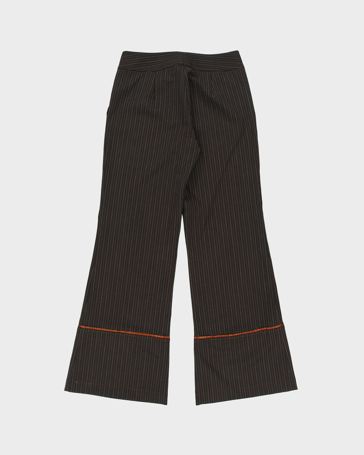 Vintage 1990s Pedro Williams Borquez Women's Low Rise Pinstripe Wool Bootcut Flared Suit Trousers - W28 L31