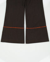 Vintage 1990s Pedro Williams Borquez Women's Low Rise Pinstripe Wool Bootcut Flared Suit Trousers - W28 L31