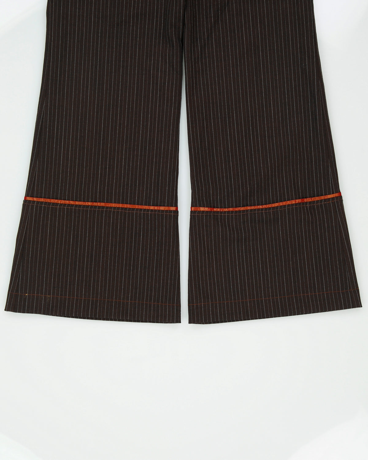 Vintage 1990s Pedro Williams Borquez Women's Low Rise Pinstripe Wool Bootcut Flared Suit Trousers - W28 L31