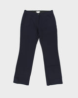 Vintage 1990s Celine Women's Navy Mid Rise Wool Straight Leg Suit Trousers - W32 L32
