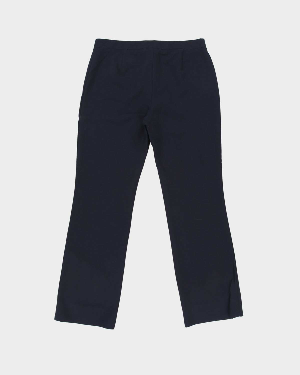 Vintage 1990s Celine Women's Navy Mid Rise Wool Straight Leg Suit Trousers - W32 L32