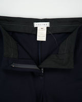 Vintage 1990s Celine Women's Navy Mid Rise Wool Straight Leg Suit Trousers - W32 L32
