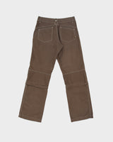 Vintage Y2K 00s Khul Women's Low Rise Contrast Stitch Convertible 'Khul Dry' Canvas Bootcut Hiking Trousers - W27 L31