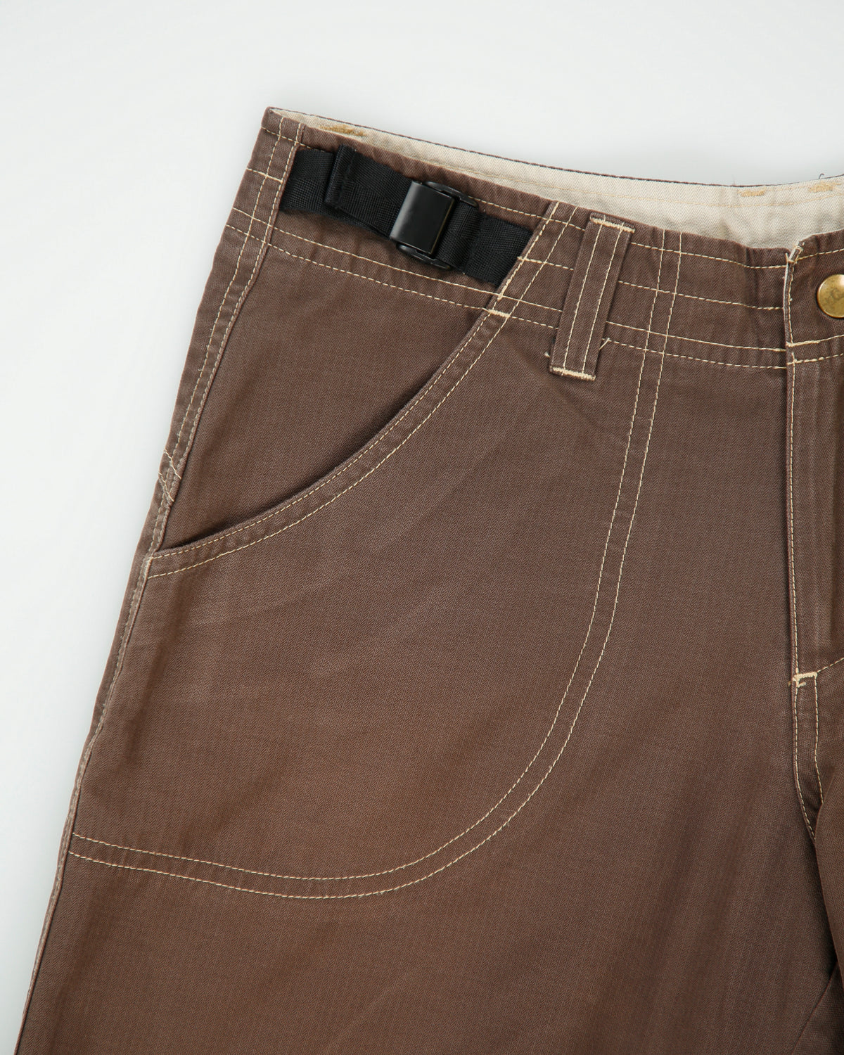 Vintage Y2K 00s Khul Women's Low Rise Contrast Stitch Convertible 'Khul Dry' Canvas Bootcut Hiking Trousers - W27 L31