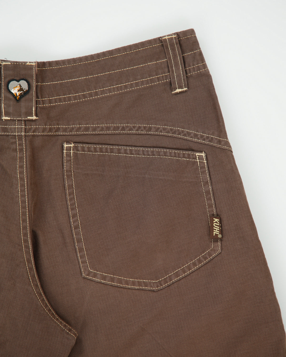 Vintage Y2K 00s Khul Women's Low Rise Contrast Stitch Convertible 'Khul Dry' Canvas Bootcut Hiking Trousers - W27 L31