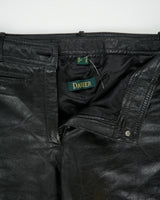 Vintage Y2K 00s Danier Women's Mid Rise Leather Bootcut Lace Trousers - W28 L33