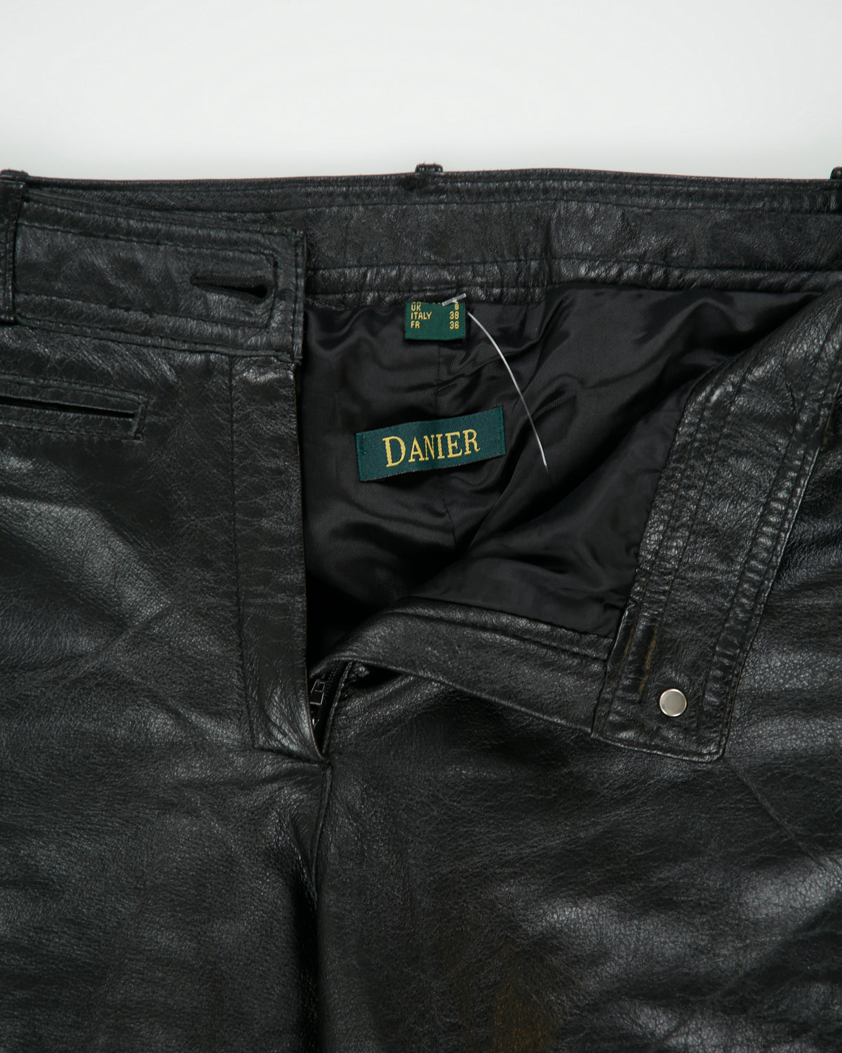 Vintage Y2K 00s Danier Women's Mid Rise Leather Bootcut Lace Trousers - W28 L33