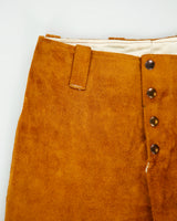 Vintage 1990s Women's Tan Suede Low Rise Snap Button Bootcut Trousers - W27 L33