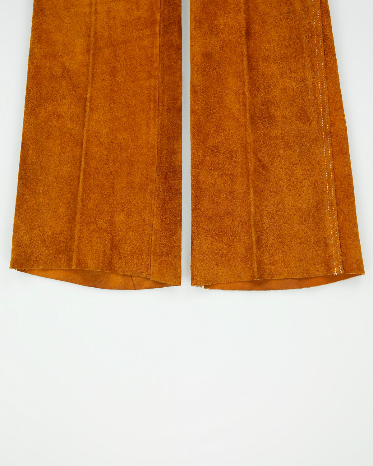 Vintage 1990s Women's Tan Suede Low Rise Snap Button Bootcut Trousers - W27 L33