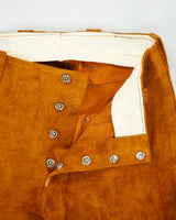 Vintage 1990s Women's Tan Suede Low Rise Snap Button Bootcut Trousers - W27 L33