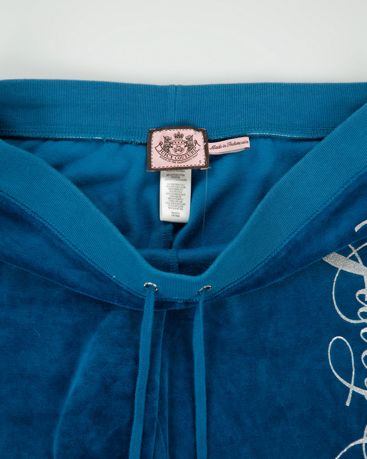 Vintage Y2K 00s Juicy Couture Glitter Graphic Velour Tracksuit Bottoms - W30 L32