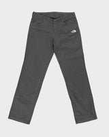 Vintage The North Face Women's Low Rise Charcoal Straight Leg Canvas Denim Trousers - W32 L32