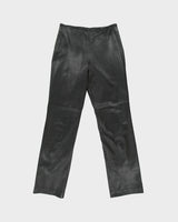 Vintage Y2K 00s Danier Made In Canada Mid Rise Double Side Zip Leather Trousers - W25 L29