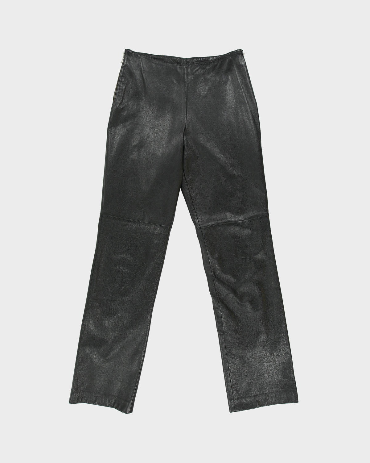 Vintage Y2K 00s Danier Made In Canada Mid Rise Double Side Zip Leather Trousers - W25 L29
