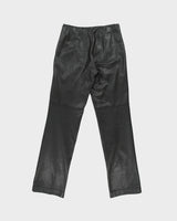 Vintage Y2K 00s Danier Made In Canada Mid Rise Double Side Zip Leather Trousers - W25 L29