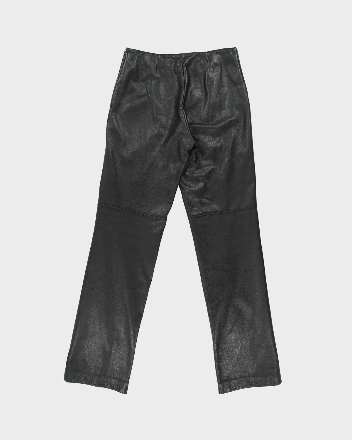 Vintage Y2K 00s Danier Made In Canada Mid Rise Double Side Zip Leather Trousers - W25 L29