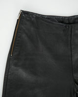 Vintage Y2K 00s Danier Made In Canada Mid Rise Double Side Zip Leather Trousers - W25 L29