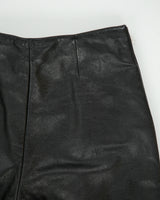 Vintage Y2K 00s Danier Made In Canada Mid Rise Double Side Zip Leather Trousers - W25 L29