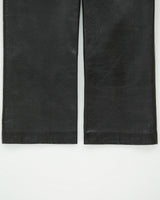 Vintage Y2K 00s Danier Made In Canada Mid Rise Double Side Zip Leather Trousers - W25 L29