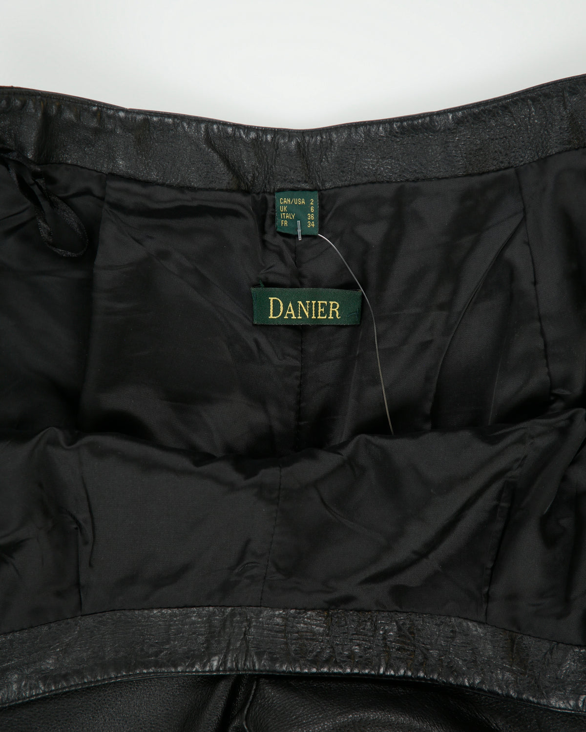 Vintage Y2K 00s Danier Made In Canada Mid Rise Double Side Zip Leather Trousers - W25 L29