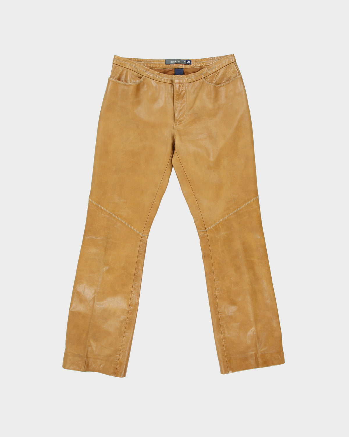 Vintage Y2K 00s Gap Cropped Bootcut Leather Trousers - W28 L27