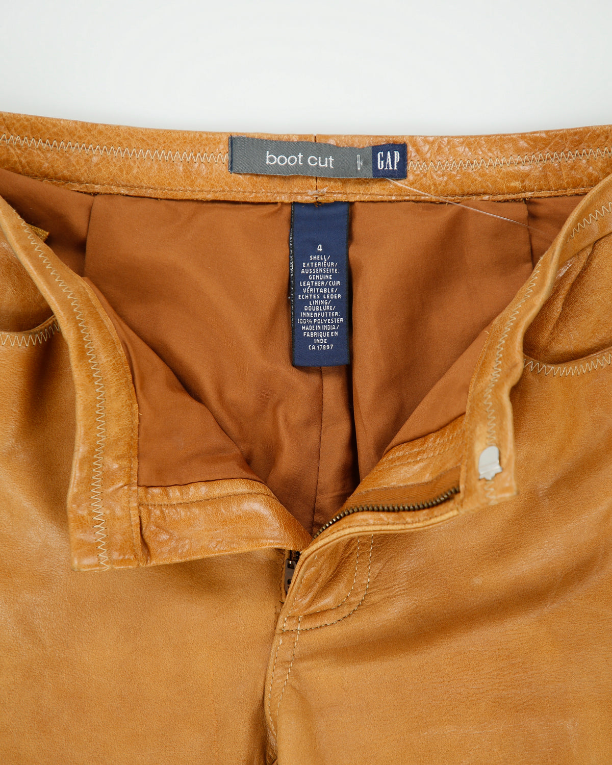 Vintage Y2K 00s Gap Cropped Bootcut Leather Trousers - W28 L27